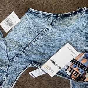 Denim corset crop top